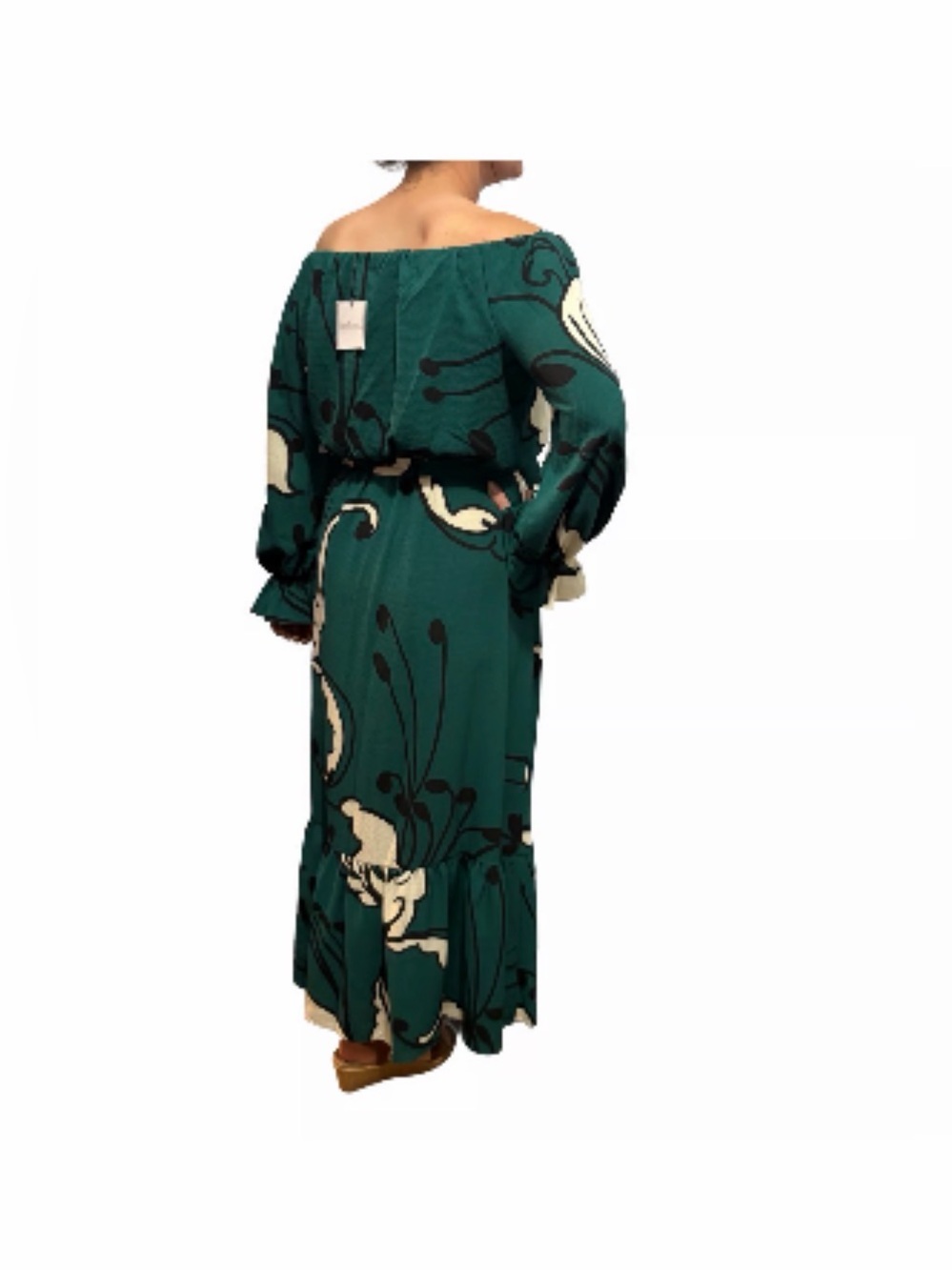 Premier Amour Teal and White Floral Long-Sleeve Maxi Dress - NWT Size 10 - Picture 14 of 14